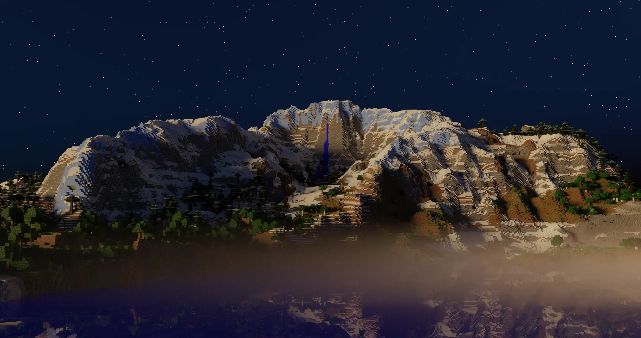 Minecraft mountain from the 1.17 snapshot worldgen